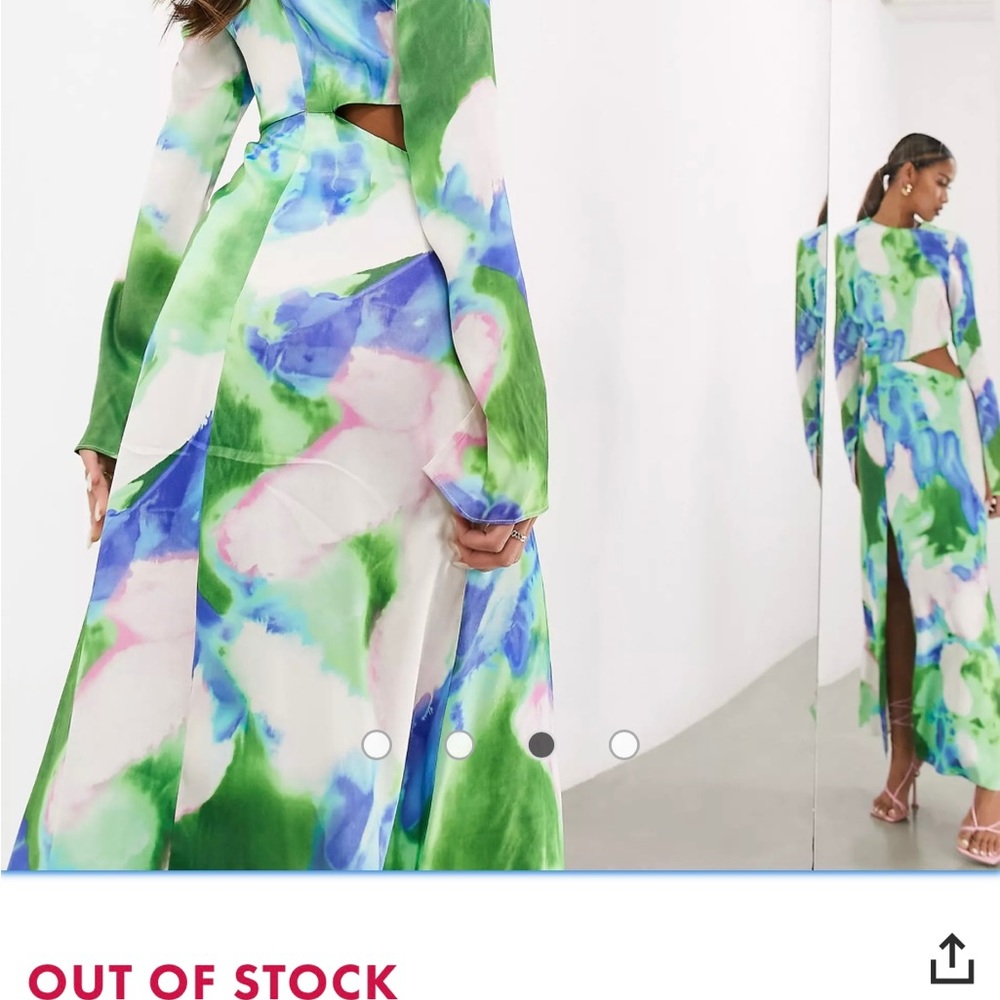 ASOS EDITION Long Sleeve Cut Out Dress - Picture 3 of 5